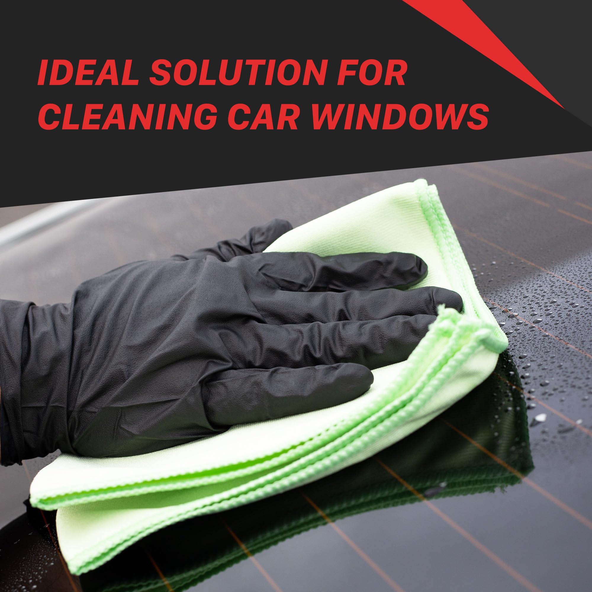 Microfiber Towels Maxshine 16” x 16” Universal Glass Cleaning, 5-Pack (300GSM) | Professional Streak-Free Towels | Lint-Free, High-Clarity Cloths for Car Windows, Mirrors & Glass Surfaces