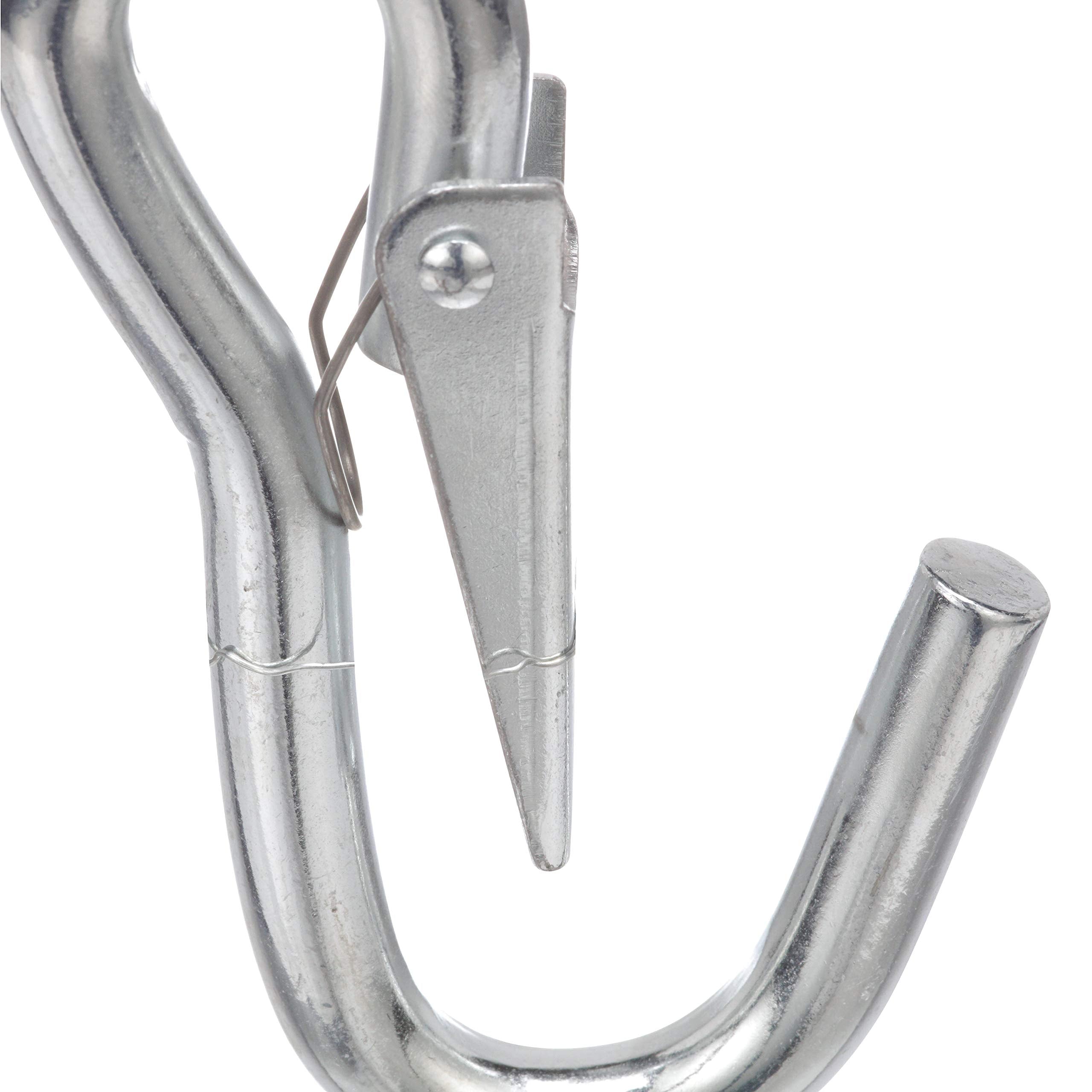 Utility Snap Hook Attwood 7653L3, Zinc-Plated Steel, Spring-Loaded Closure, Light-Duty, 4 Inches Long, ¼-Inch Ring Diameter