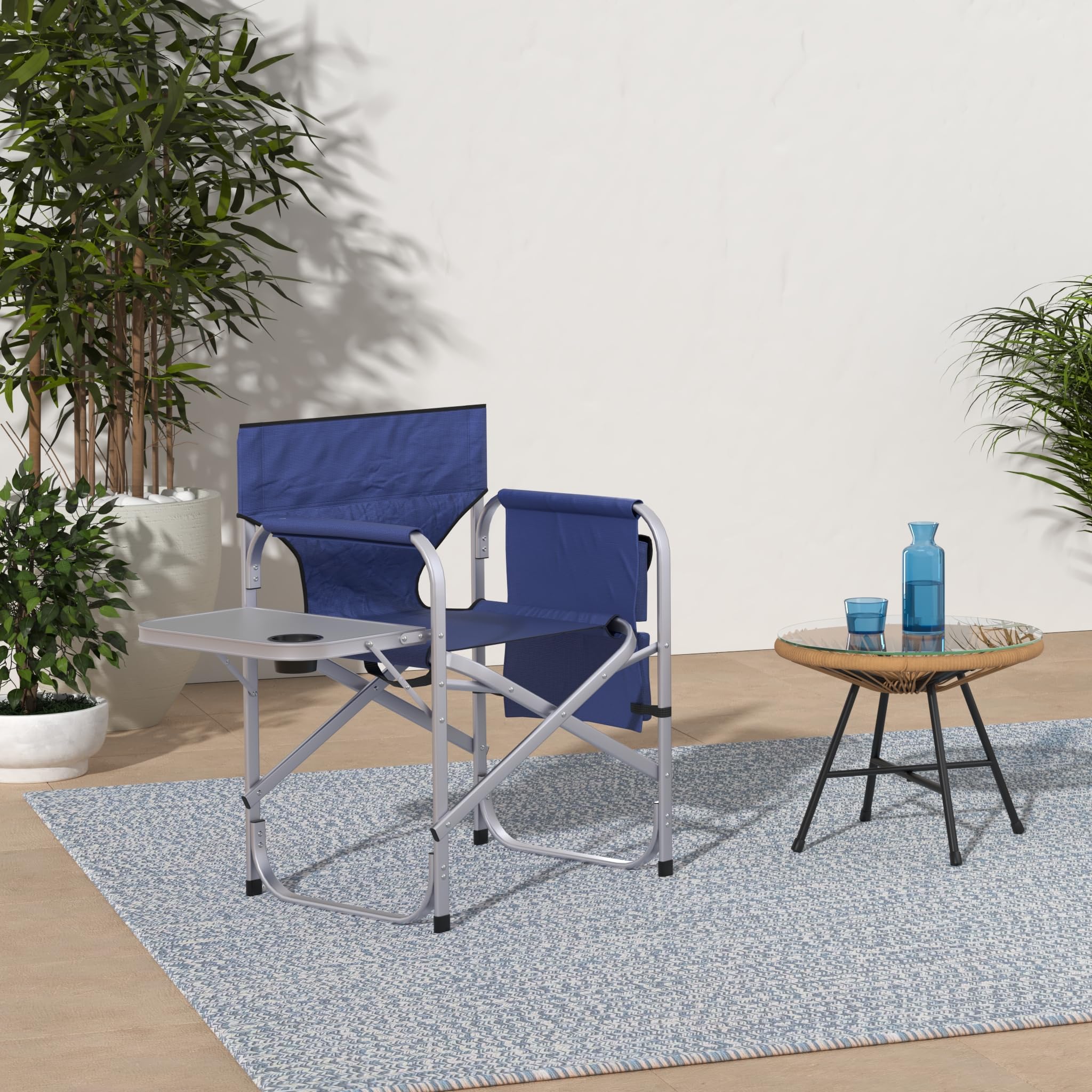 Camping Stylish SL1204BLUE Full Back Folding Director's Chair (SL1204-BLUE)