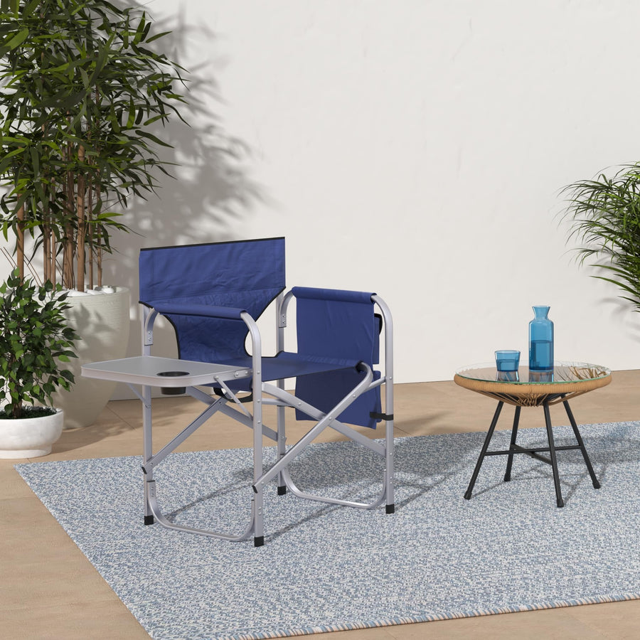 Camping Stylish SL1204BLUE Full Back Folding Director's Chair (SL1204-BLUE)
