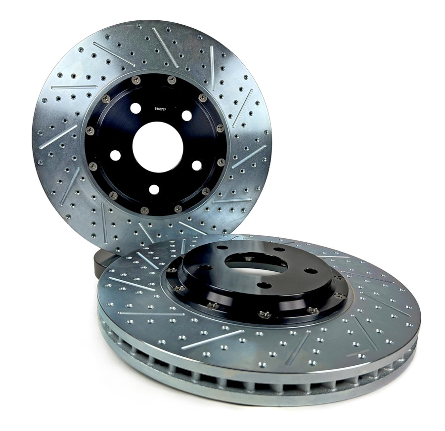 Baer Brakes EradiSpeed+ 2301064 Front 2-piece Brake Rotors Slotted Drilled Zinc Plated