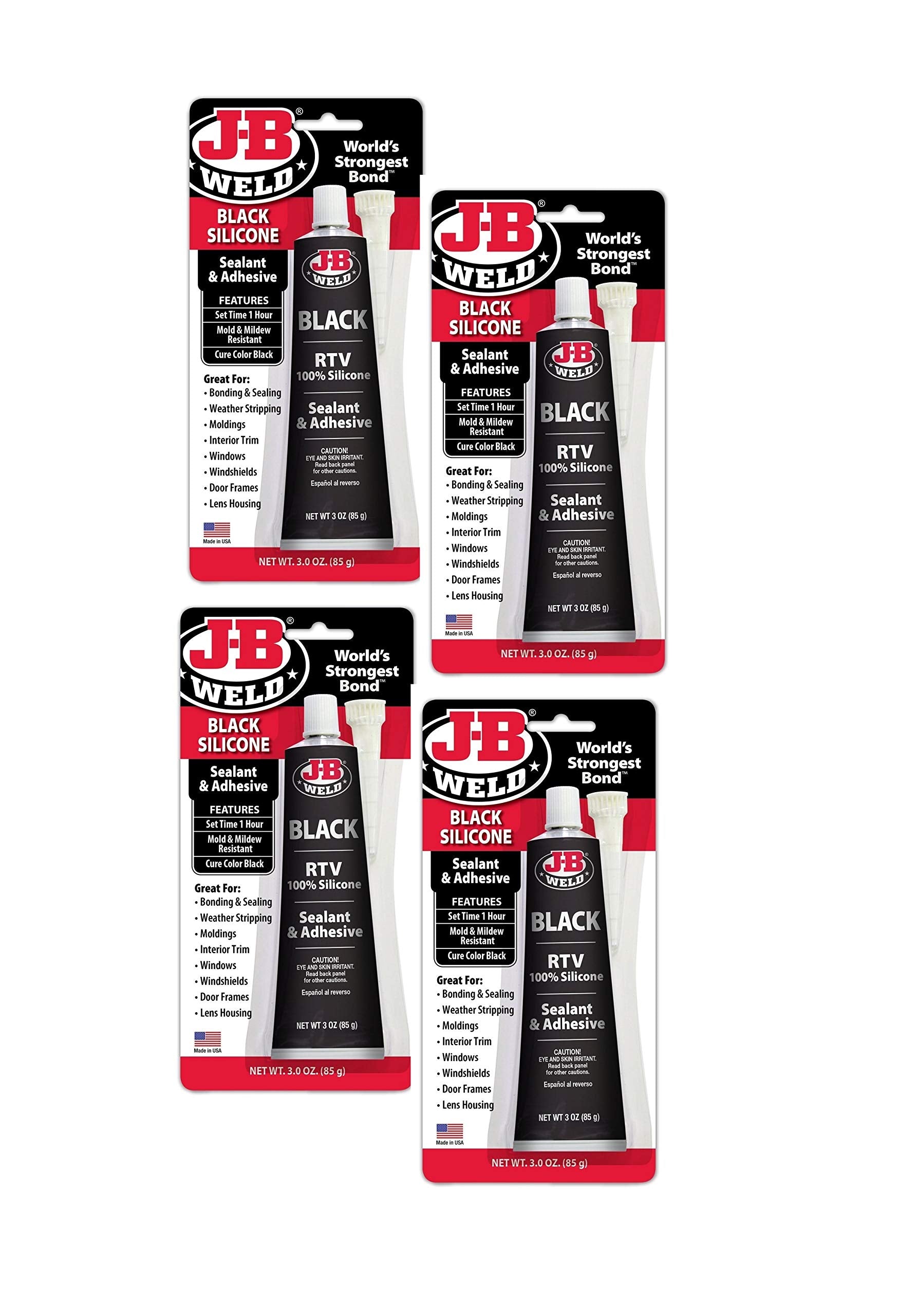 Black J-B Weld RTV Silicone Sealant and Adhesive - 3 oz.