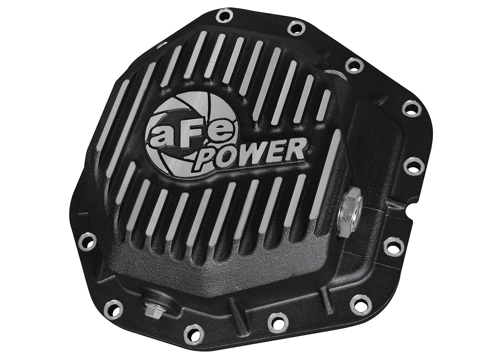 aFe POWER Rear Differential Cover Pro Series Black w/Machined Fins - #46-70382 - Ford Diesel Trucks 17-23 V8-6.7L (td) (Dana M300-14)