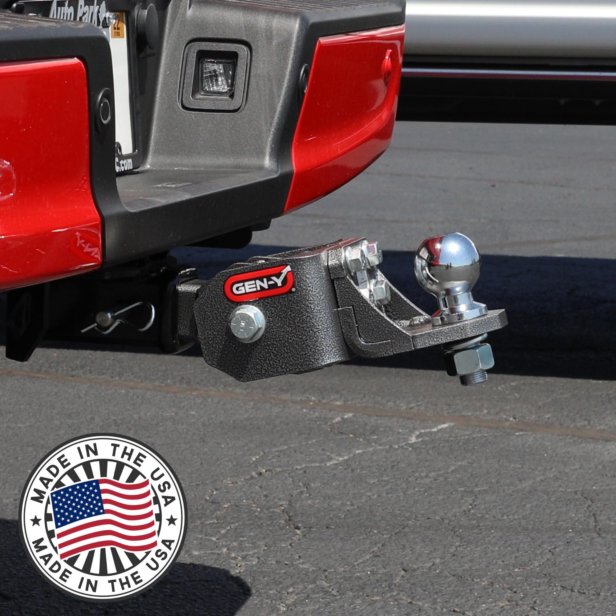 Hitch Ball Mount GEN-Y for 2" Receiver - Ball Platform with 1″ Diameter Mounting Hole, 2" Drop, 7,000 lbs Towing Capacity, 700 lbs Tongue Weight, Silver, Made in USA