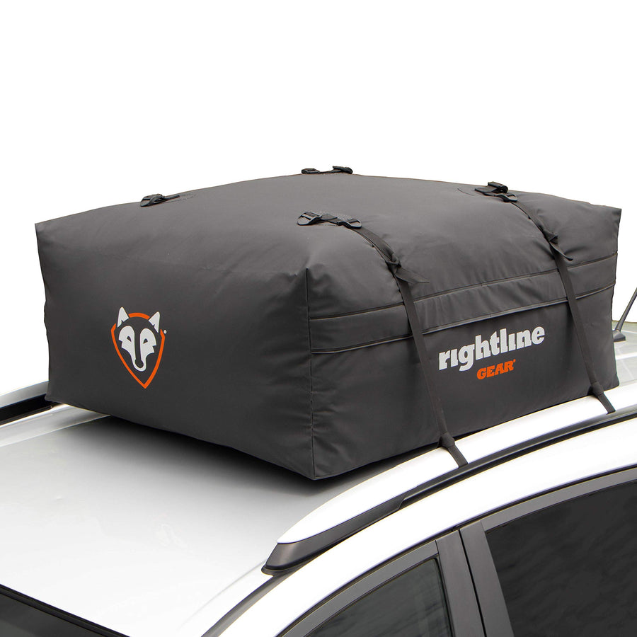 Rightline Gear Weatherproof Range Jr Rooftop Cargo Carrier for Top of Vehicle, Attaches With or Without Roof Rack, 10 Cubic Feet, Black