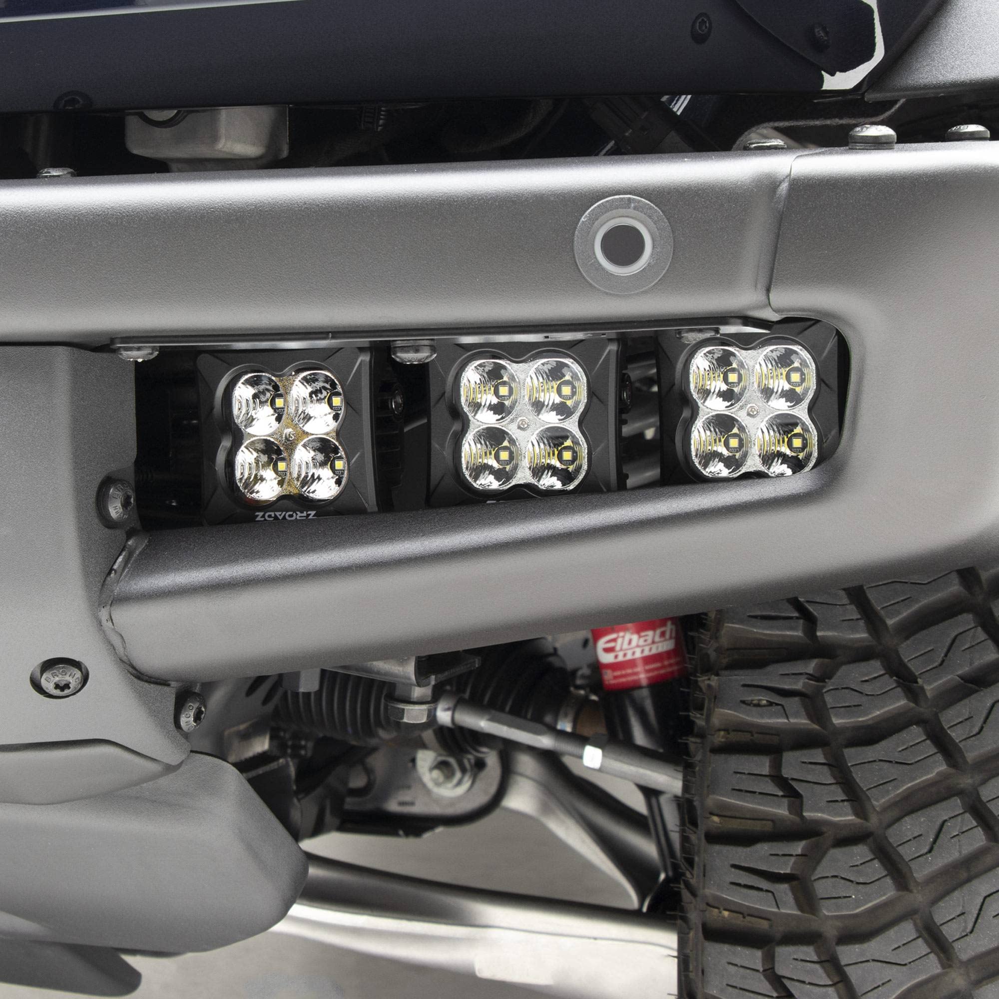 Fog LED KIT ZROADZ Front Bumper for a 2021-2022 Ford Bronco, Includes (6) 3 inch White LED Pod Lights - Part # Z325401-KIT