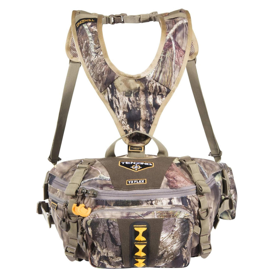 Flex Lumbar Pack TENZING, Mossy Oak Break-Up Country Durable Adjustable Lightweight Compact 650-cubic-inch Hunting Pack with 5 Compartments & 2 Organizational Pockets