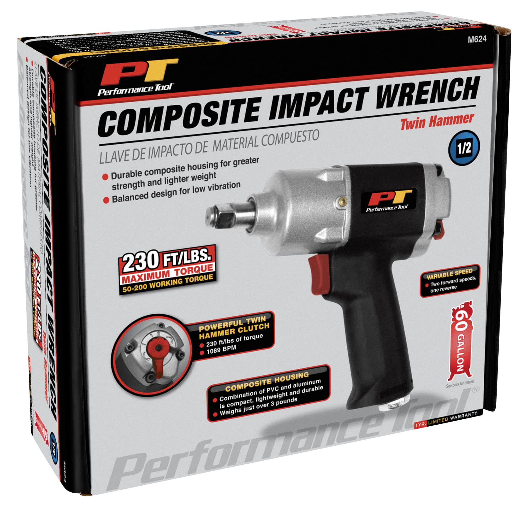 1/2-Inch Performance Tool M624 Composite Impact Wrench