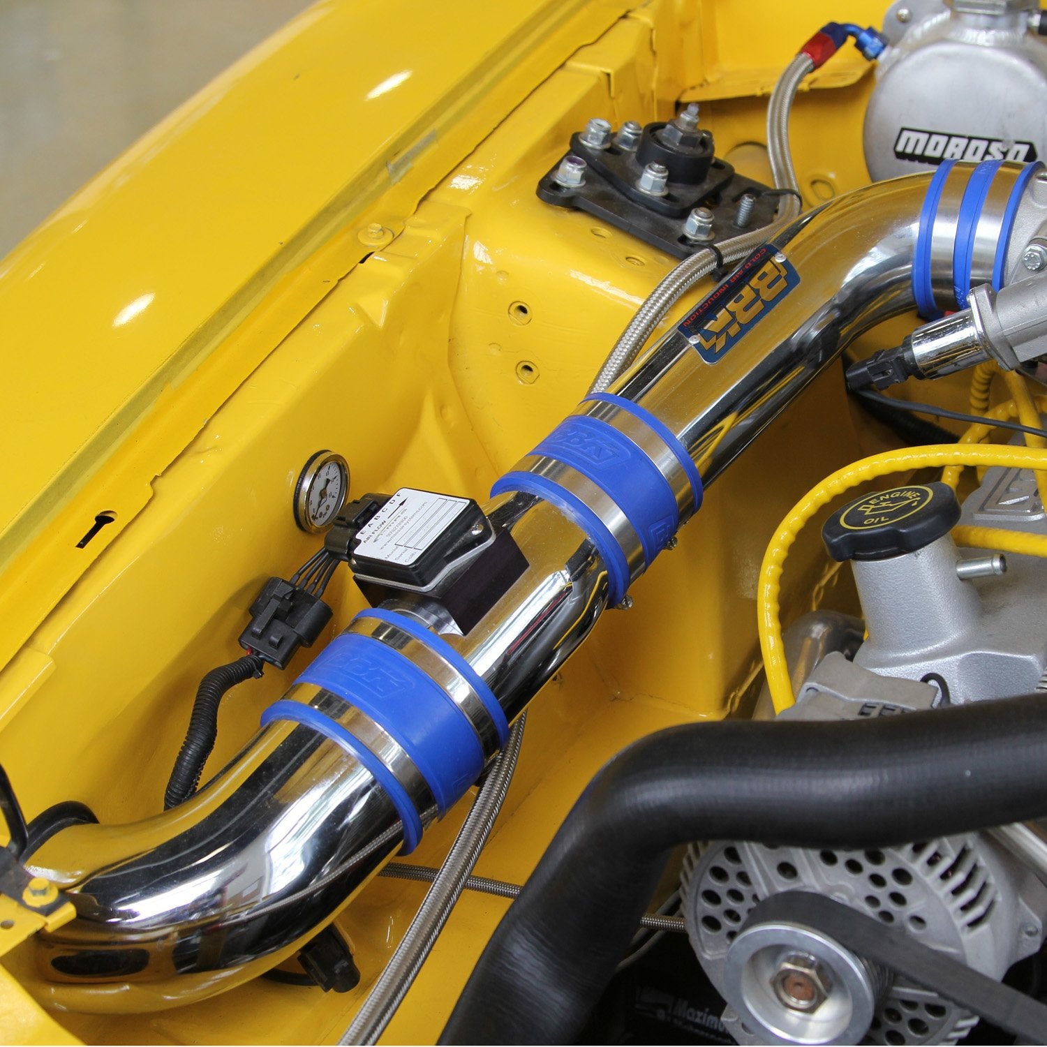 Cold Air Intake System BBK 1557 - Power Plus Series Performance Kit For Ford Mustang 5.0L - Fenderwell Style - Chrome Finish