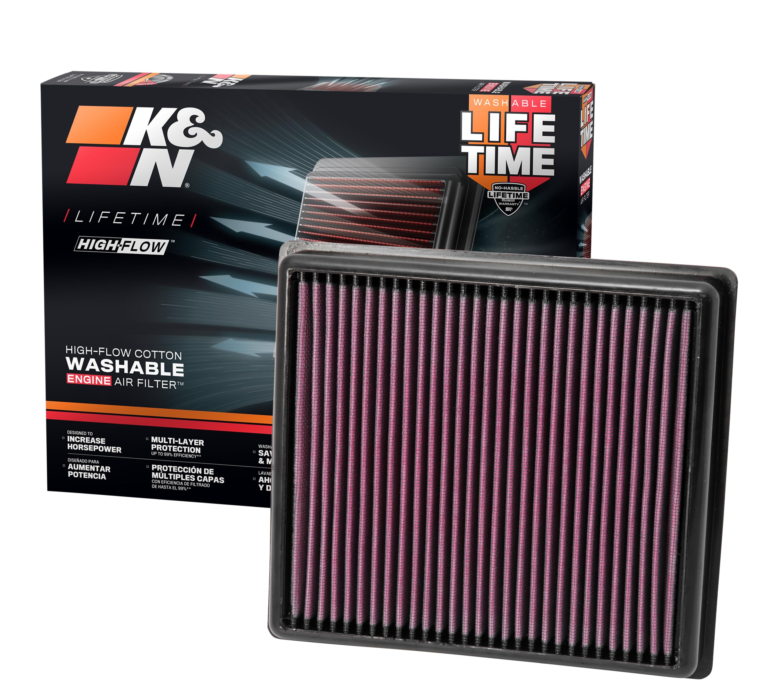 K&N Original High-Flow Lifetime Engine Air Filter: Increase Power: Premium, Washable: Compatible with 2012-2020 BMW: (See Product Description for Select Models), 33-2990