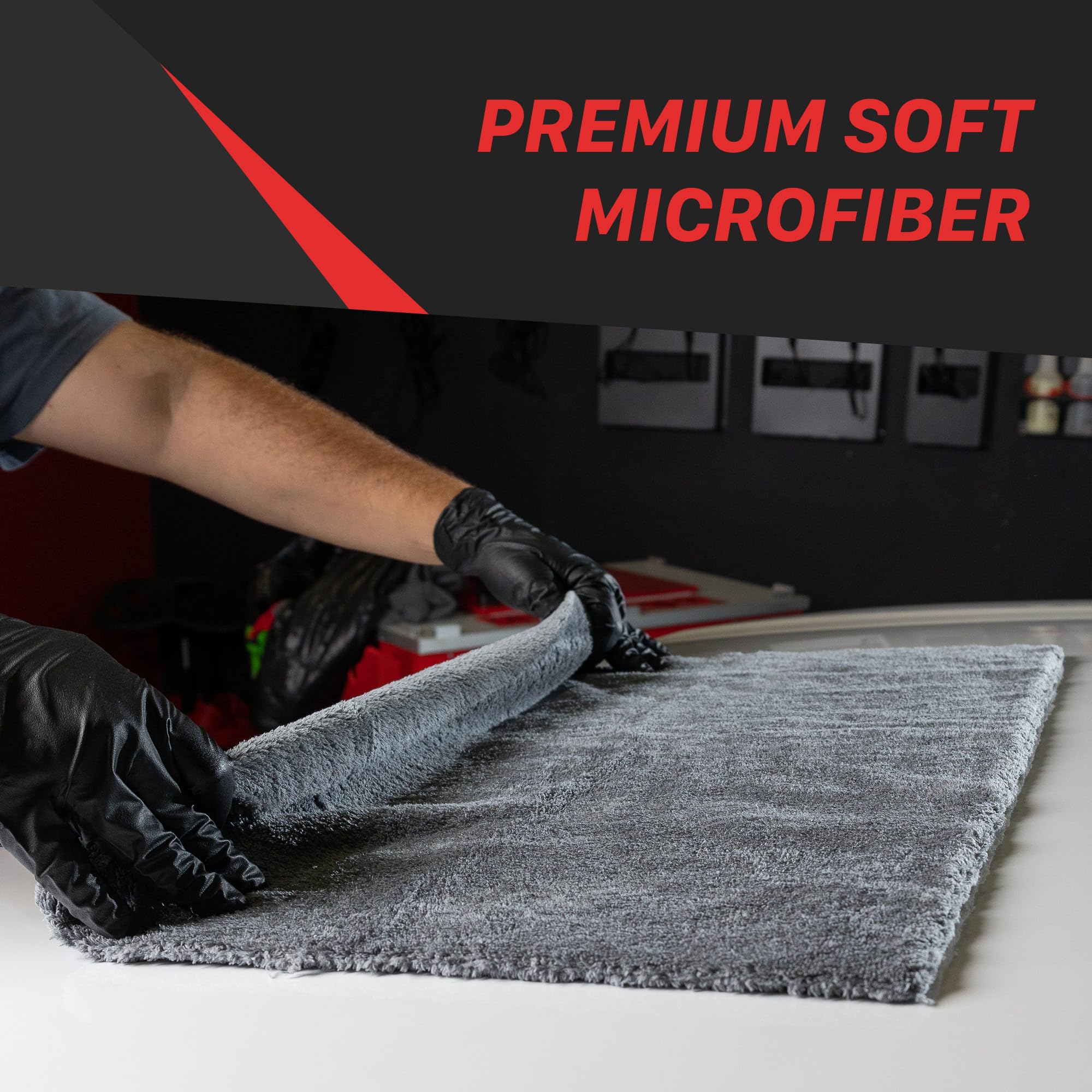 Microfiber 16" x 16" Maxshine 3-Pack Grey Towels – 600GSM Edgeless Design – Ultra-Soft, High-Absorbency Towels for Car Detailing, Polishing & Scratch-Free Cleaning