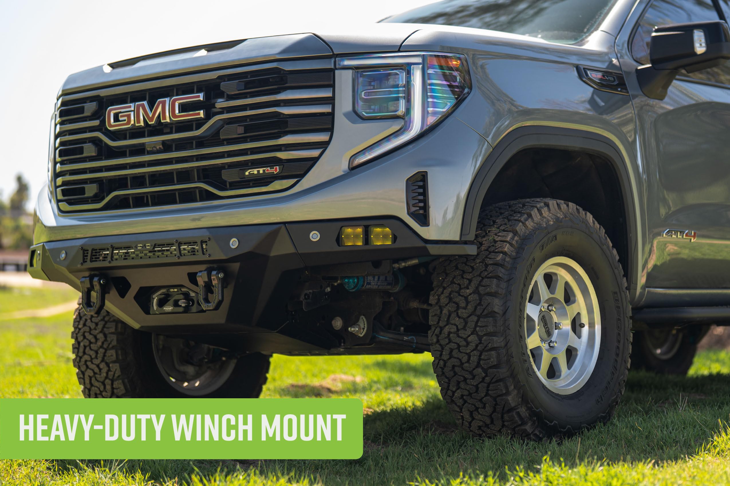 Offroad DV8 Spec Series Front Bumper for 2022-2025 GMC Sierra 1500 | Heavy-Duty Winch Mount | 20" Light Bar Mount | (4) 3" Pod Light Mounts | Steel Full Front Skid Plate | Low-Profile Fitment