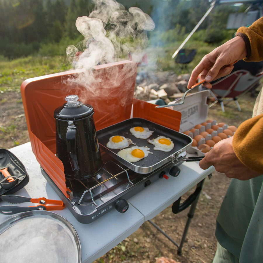 GSI Outdoors High-Performance Bugaboo Ceramic Coated 10" Square Fry Pan with SureLock™ Folding Handle