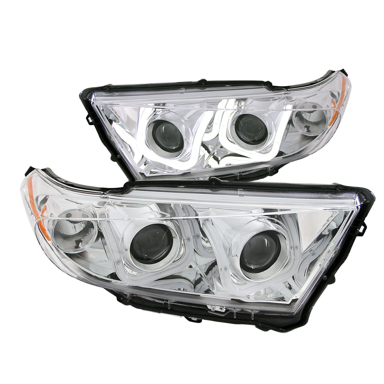 Chrome/Clear/Amber AnzoUSA Bar Style Projector Headlight for Toyota Highlander