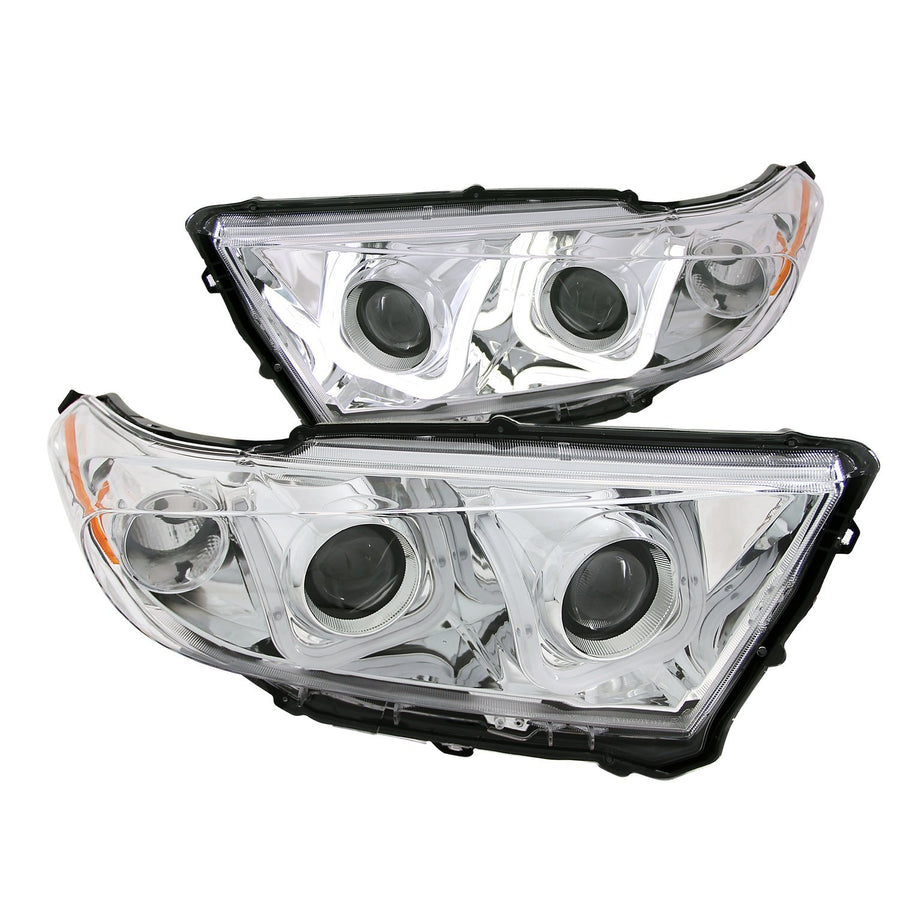 Chrome/Clear/Amber AnzoUSA Bar Style Projector Headlight for Toyota Highlander