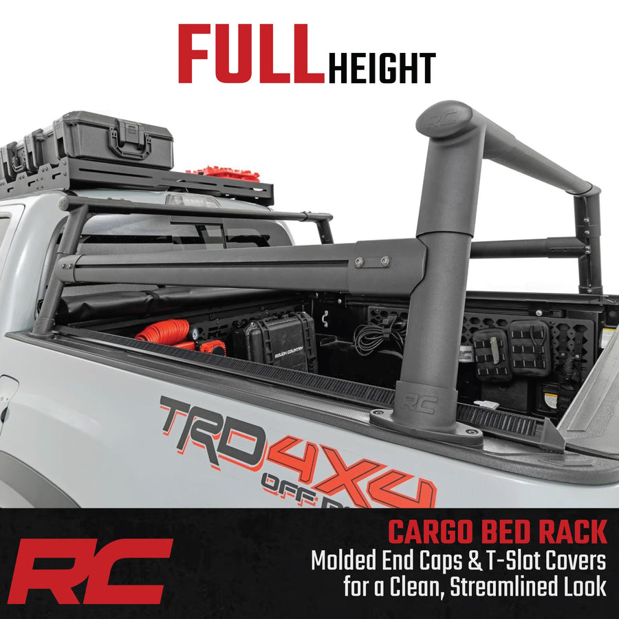 Rough Country Bed Rack Aluminum for 2005-2022 Toyota Tacoma - 73109,Black