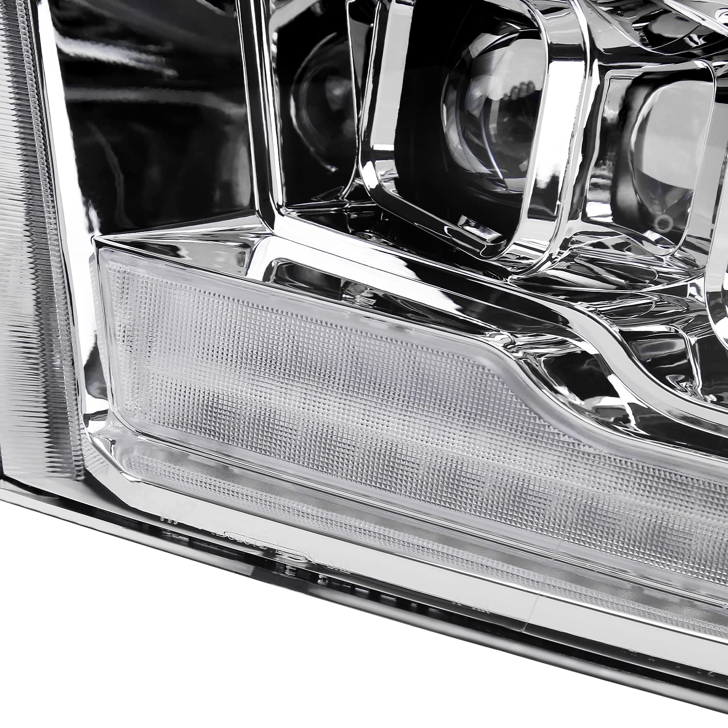 Chrome Projector Headlights SPEC-D TUNING w/Sequential Switchback LED Signal and Startup Animation Compatible with 2009-2018 Dodge Ram, 2019 Ram Classic, Left + Right Pair Headlamps Assembly