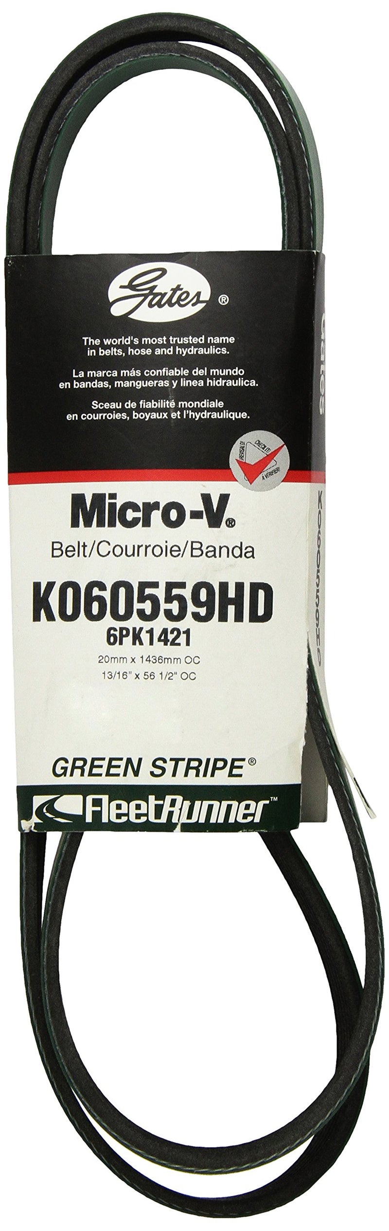 Gates Fleet Runner K060559HD Heavy Duty Micro V Serpentine Drive Belt