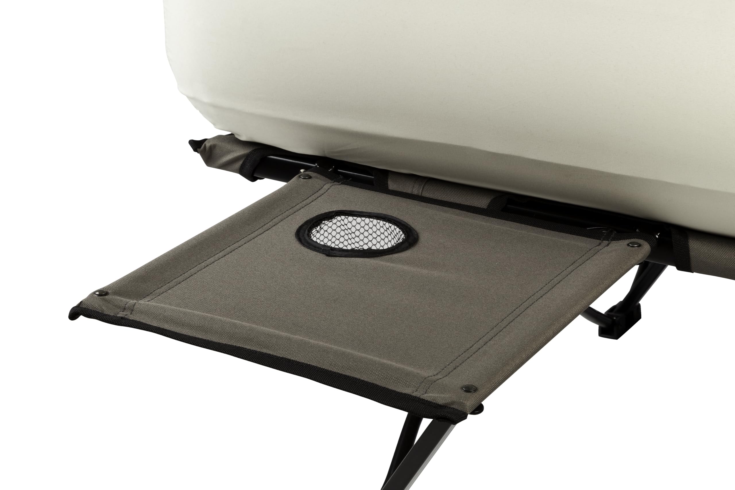 Coleman Airbed Queen-Size Cot Combination, Folding Mattress with Steel Frame & Side Table, Battery Pump Included, Great for Camping, Lounging, Elevated Sleeping, Guests, & More