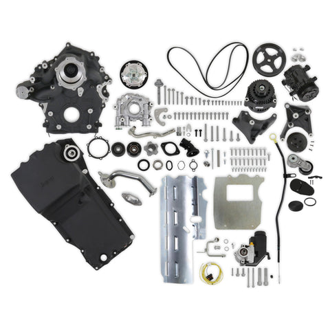 Holley High-Mount Accessory Drive 20-340BK - With Holley Oiling System - Complete Kit - Black