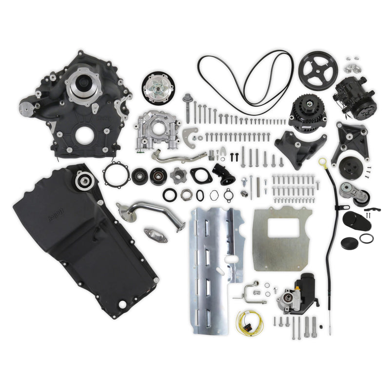 Holley High-Mount Accessory Drive 20-340BK - With Holley Oiling System - Complete Kit - Black