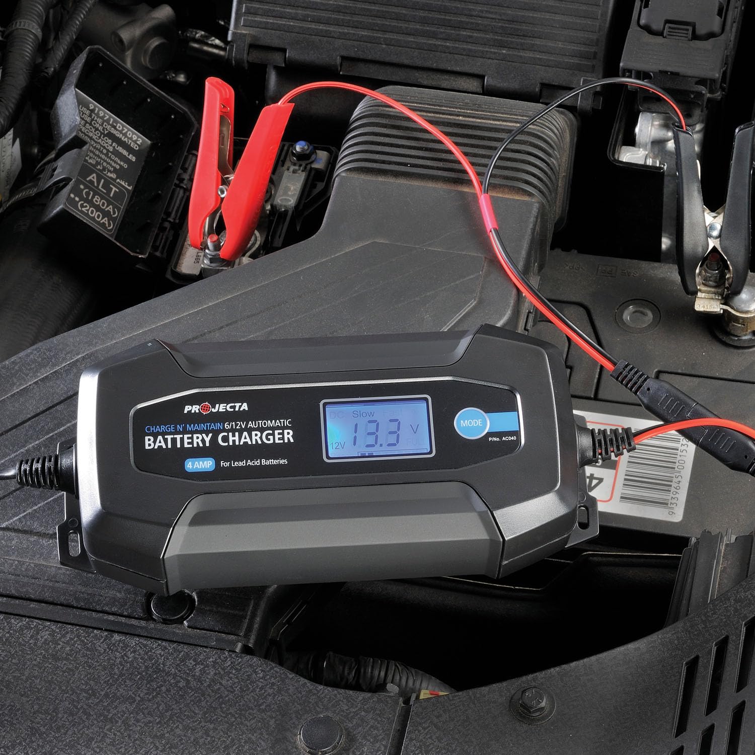 6/12V Battery Charger, 4.0A, AUTO 8 Stage (for Lead Acid Batteries)