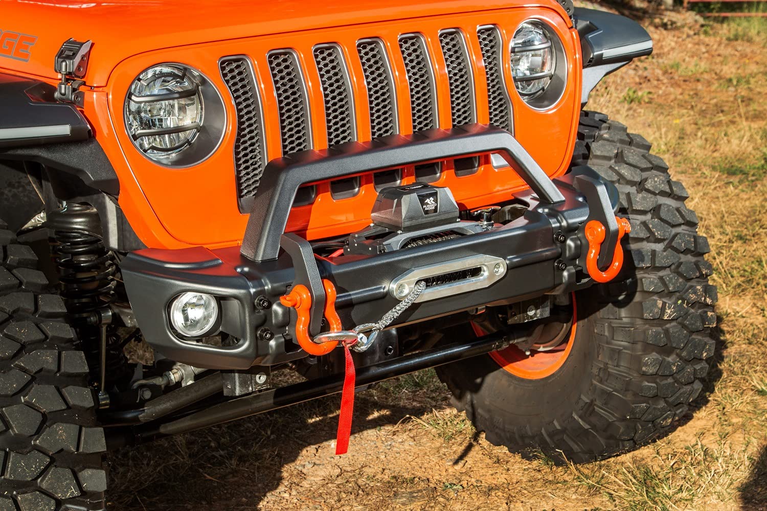 Rugged Ridge Arcus Bumper Overrider Hoop | Satin Black, 11-Gauge Steel | 11549.07 | Fits Rugged Ridge Arcus JL/JT Bumpers