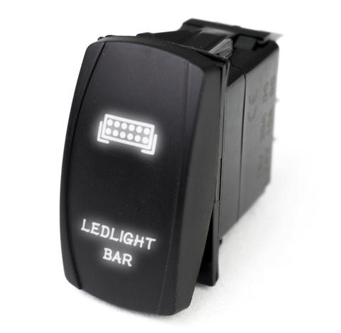 Rocker LED Switch w/White LED Radiance