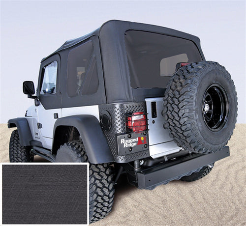 Soft Top, Rugged Ridge 13702.15, Door Skins, Black, Tinted Windows; 88-95 Jeep Wrangler YJ