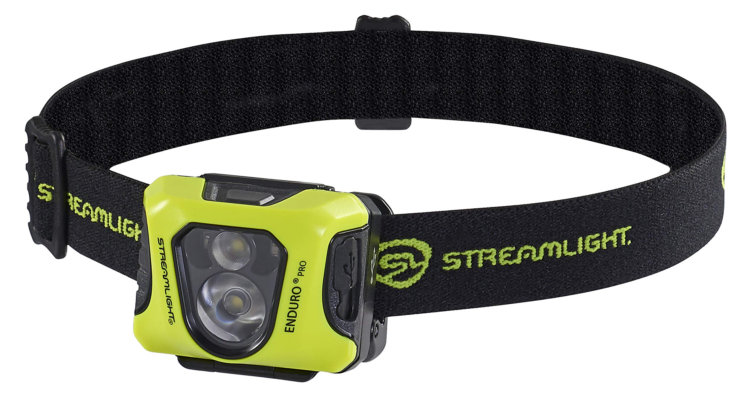 Enduro Pro USB Streamlight 61435 200-Lumen 2080-Candela Ultra-Light LED Rechargeable Headlamp with Spot & Flood Beams, Elastic Head Strap, and USB Cable, Yellow