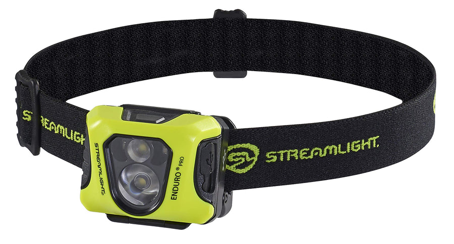 Enduro Pro USB Streamlight 61435 200-Lumen 2080-Candela Ultra-Light LED Rechargeable Headlamp with Spot & Flood Beams, Elastic Head Strap, and USB Cable, Yellow