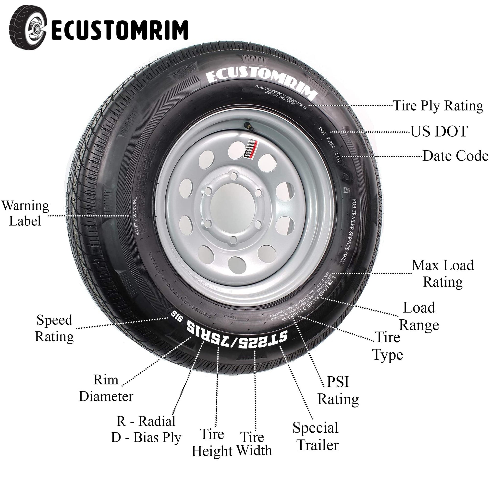 Loadstar Kenda 175/80D13 w/Wheel (3S140)