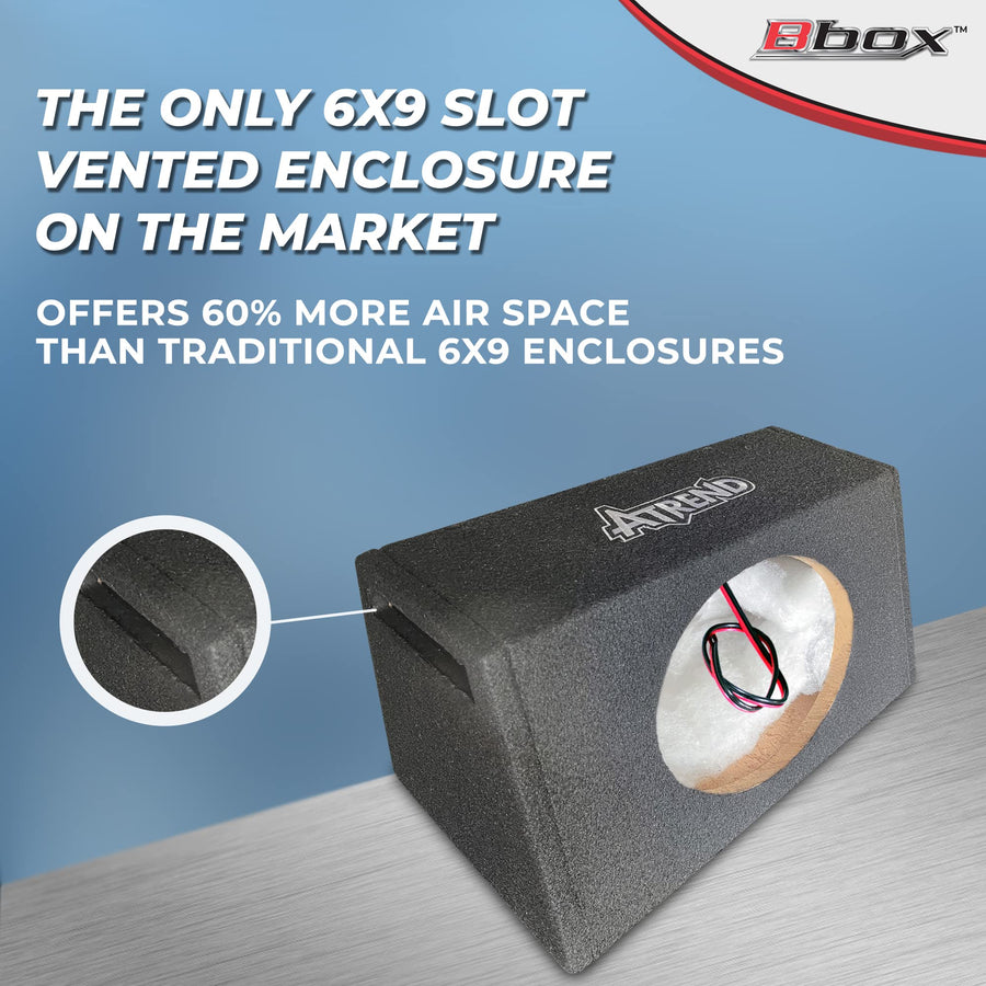 Atrend 6” x 9” Vented Pro Audio Tuned Speaker Subwoofer Enclosures - Designed, Engineered in USA - Improve Audio Quality, Sound & Bass - Nickle Finish Terminals
