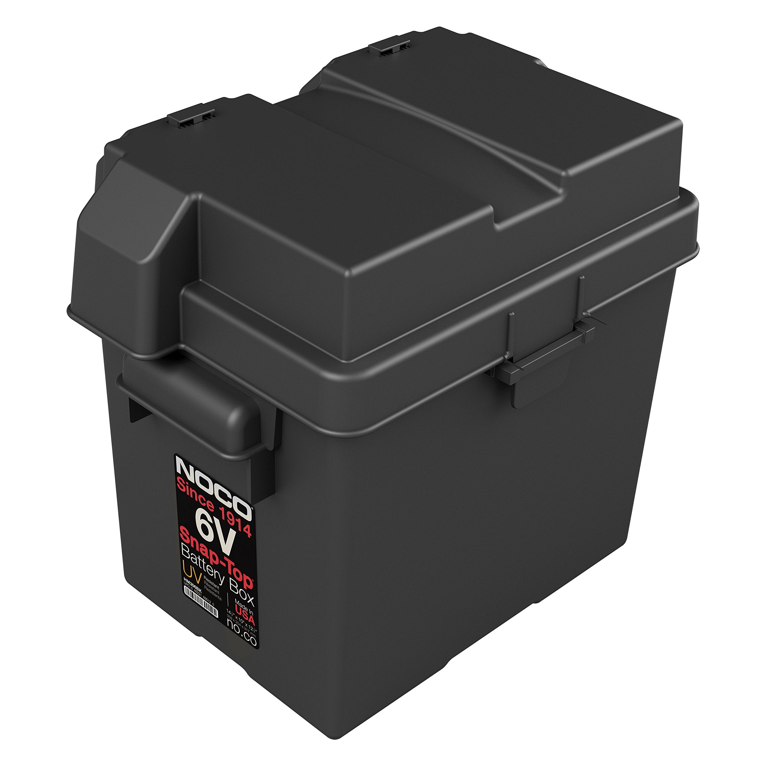 HM306BKS NOCO Snap-Top Battery Box, 6V Outdoor Waterproof Battery Box for Marine, Automotive, RV, Boat, Camper and Travel Trailer Batteries