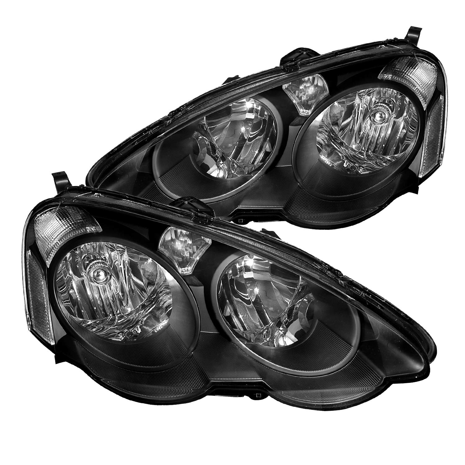 LH-RSX02JM-RS Spec-D Tuning Headlights- Black With Clear Reflector ACURA RSX 02-04