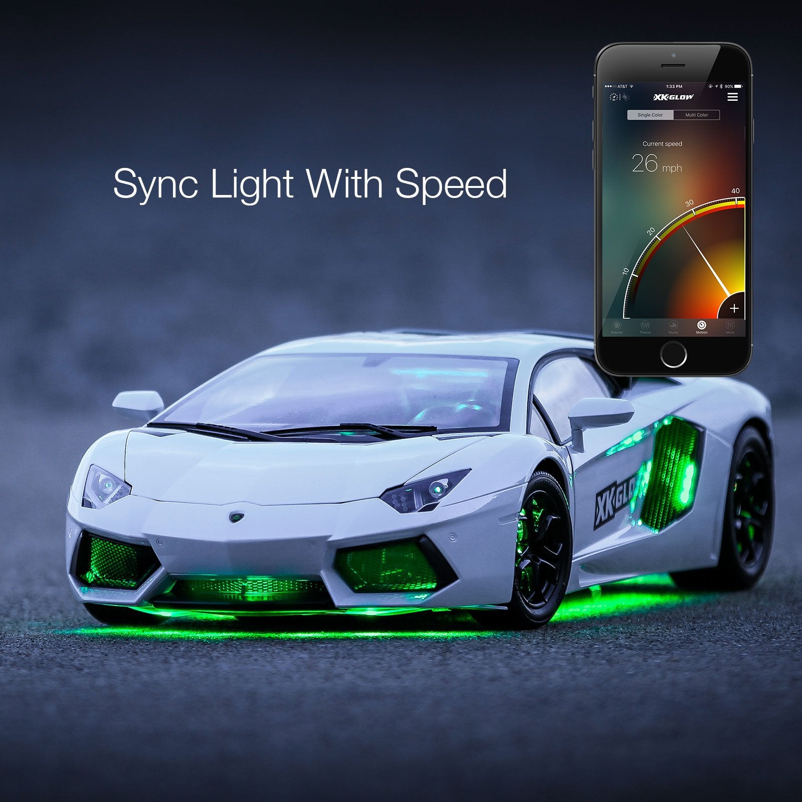 App Control XKGLOW Chrome Car Mini LED Accent Light Kit - Interior