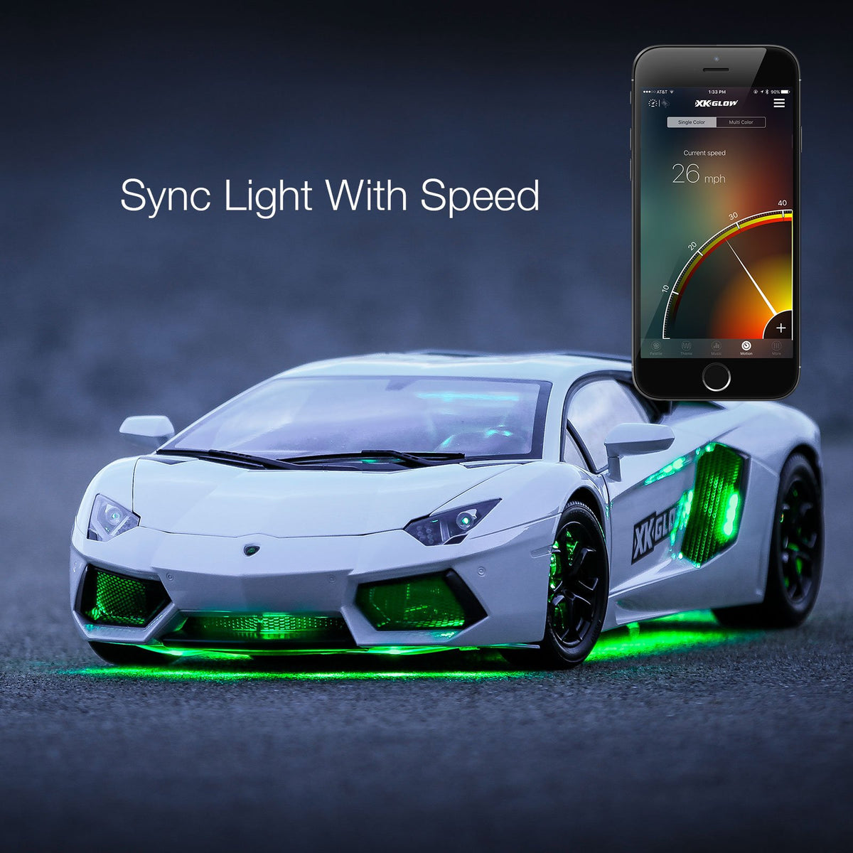 App Control XKGLOW Chrome Car Mini LED Accent Light Kit - Interior