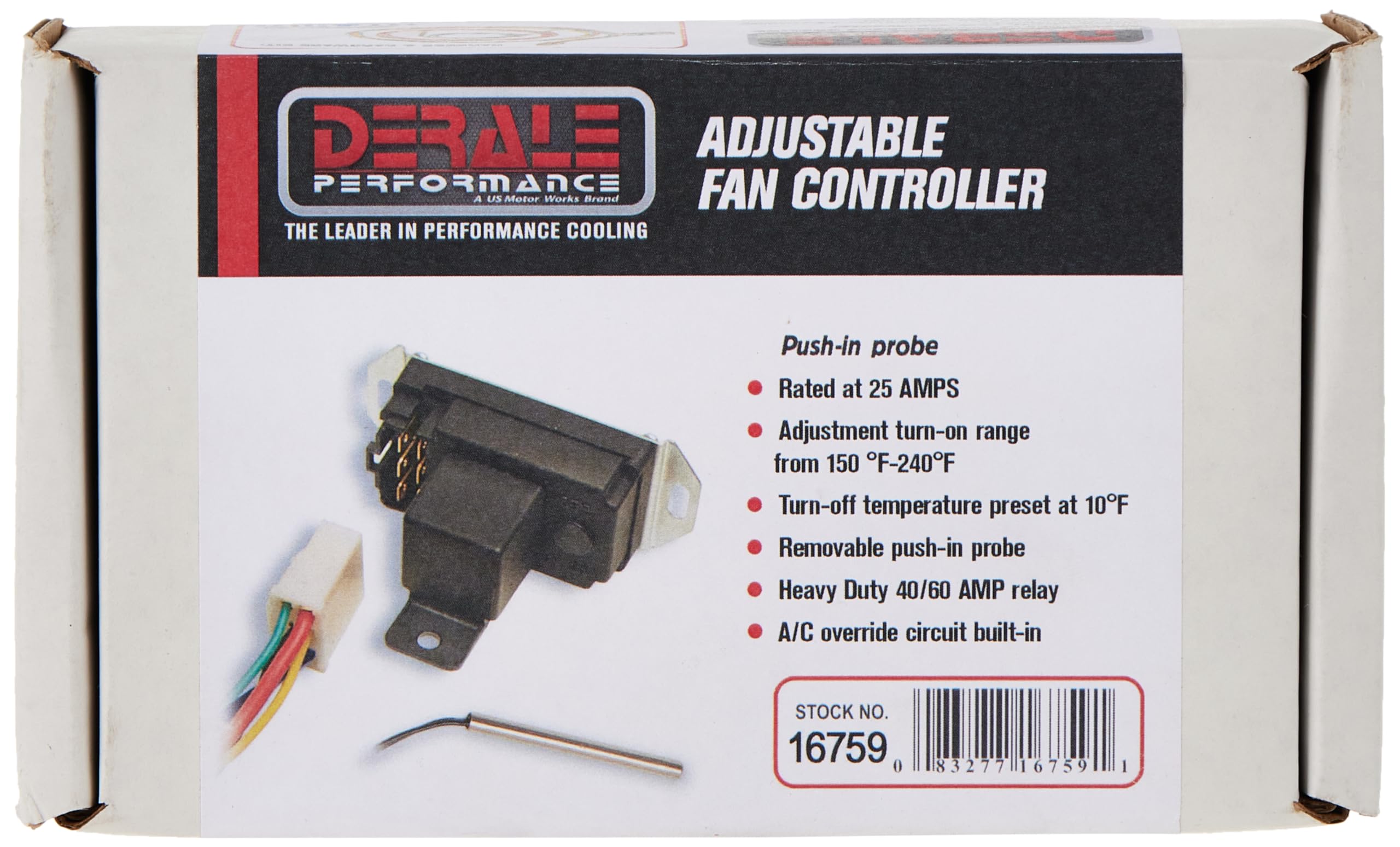 Black Derale 16759 Adjustable Fan Controller