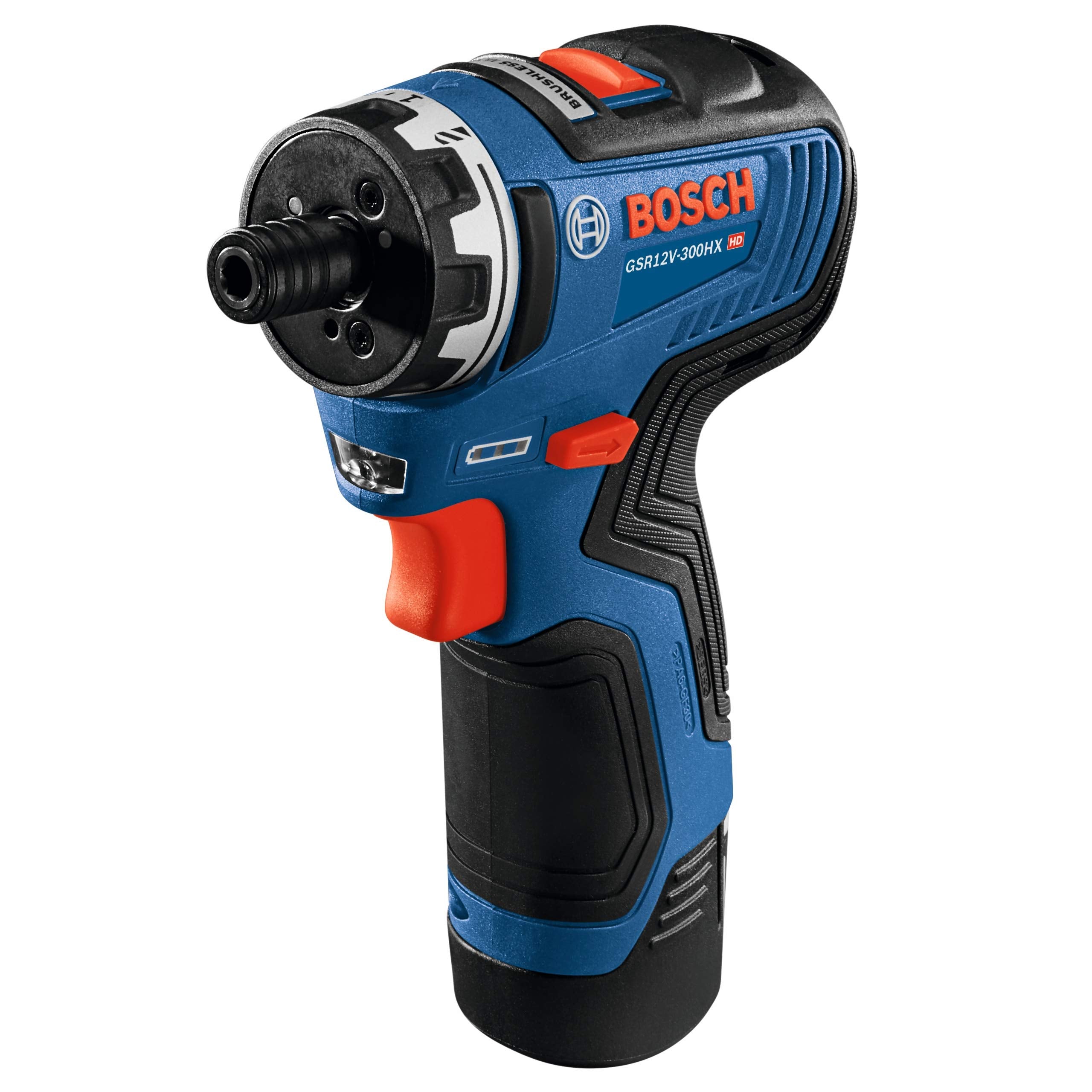 12V Max BOSCH GSR12V-300HXB22 Brushless 1/4 In. Hex Two-Speed Screwdriver Kit with (2) 2.0 Ah Batteries
