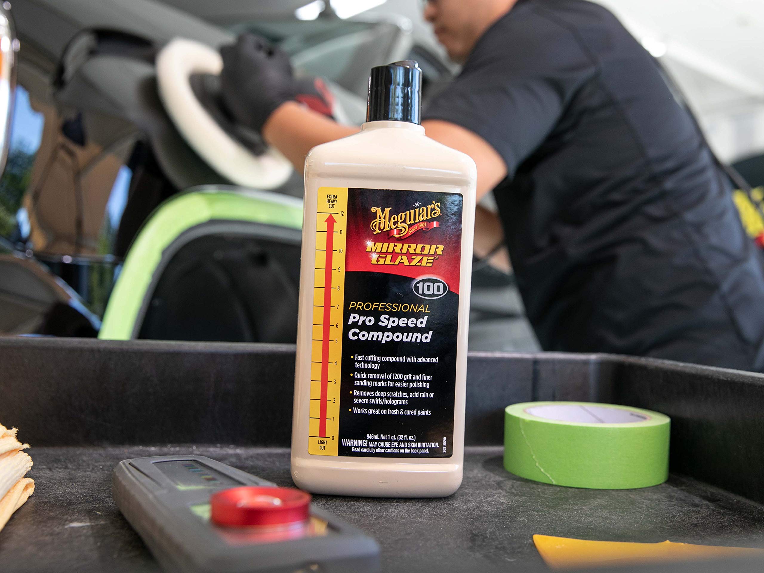 Pro Speed Compound Meguiar's M10032 - Fast-Cutting Compound for Heavy Scratch and Swirl Removal - Professional Car Polish - Compound That Removes up to 1200 Grit Sanding Marks, 32 Oz
