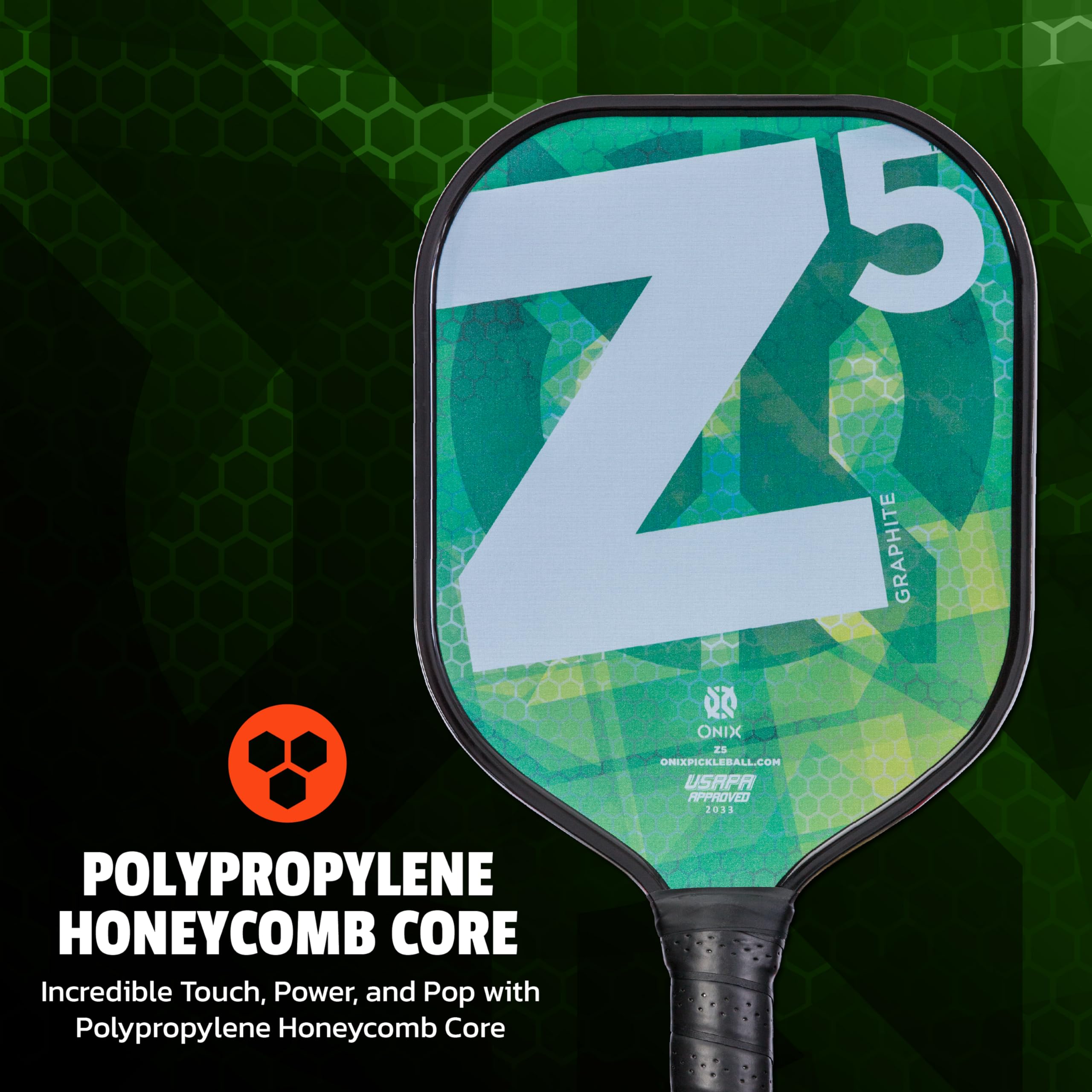 Graphite ONIX MOD Z5 Graphite Carbon Fiber Pickleball Paddles with Cushion Comfort Pickleball Paddle Grip - USA Pickleball Approved, Blend