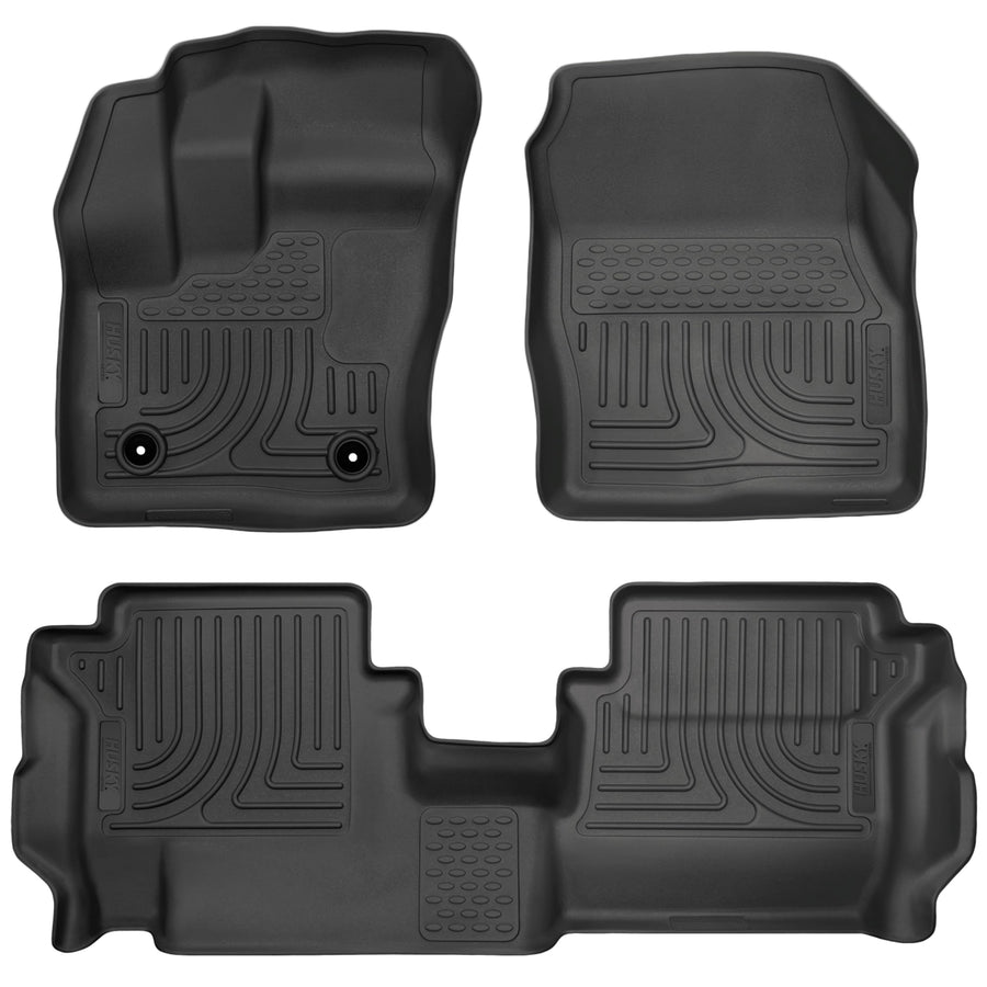 Weatherbeater Husky Liners Floor Mats | Fits 2014-2019 Ford Transit Connect | Front & 2nd Row, 3-pc | 93911