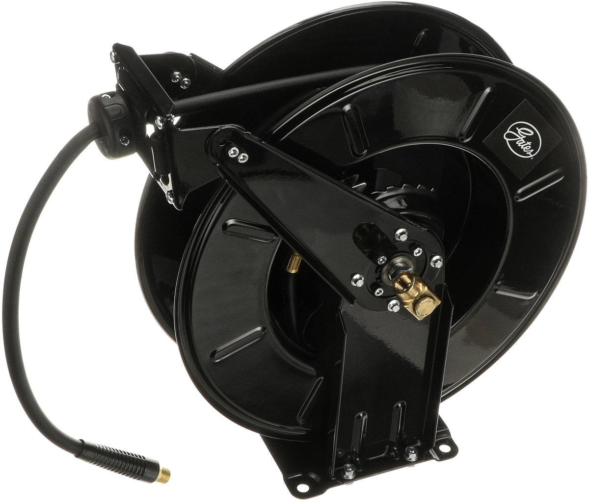 Gates Genuine 91070 Heavy-Duty Steel Air Hose Reel & 1/2" x 50' Air Hose