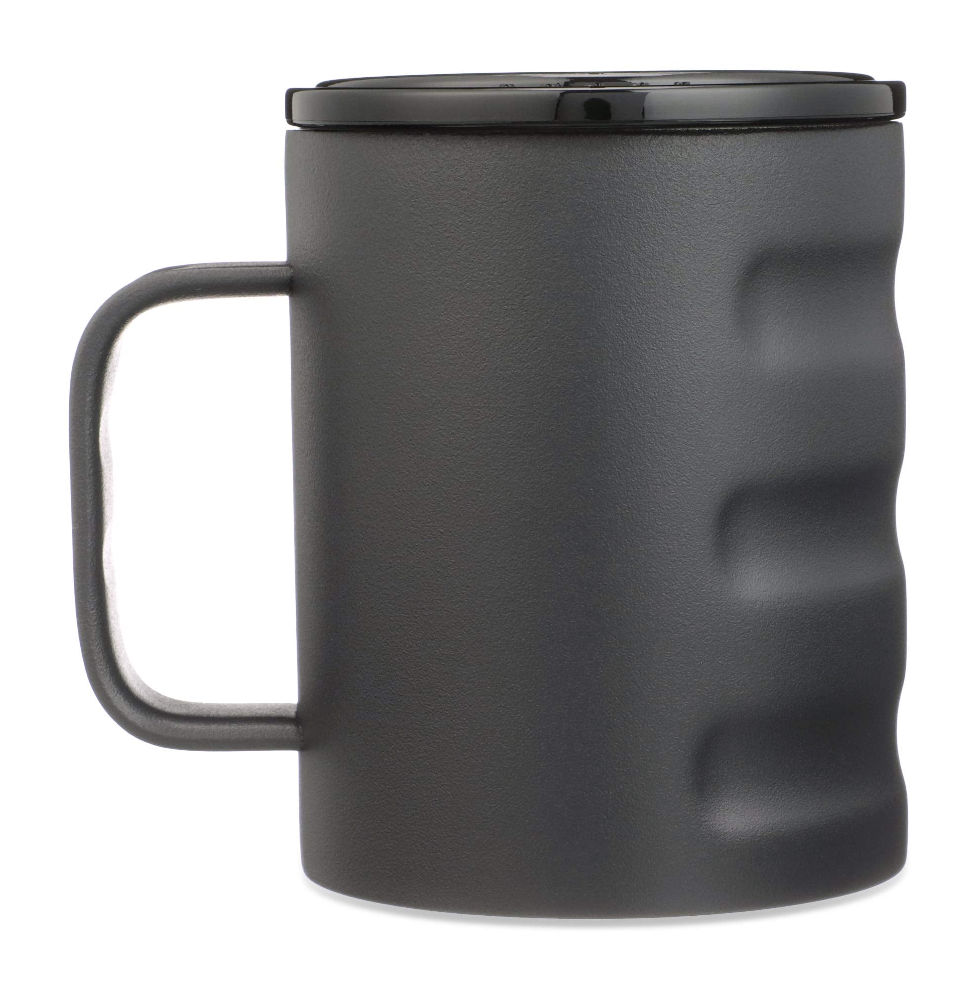 Camp Cup Grizzly Grip 11 oz | Stainless Steel |Vacuum Insulated with TwistTop Lid | Mug For Beach Camping Coffee Hiking Fishing Hunting Tea | Charcoal
