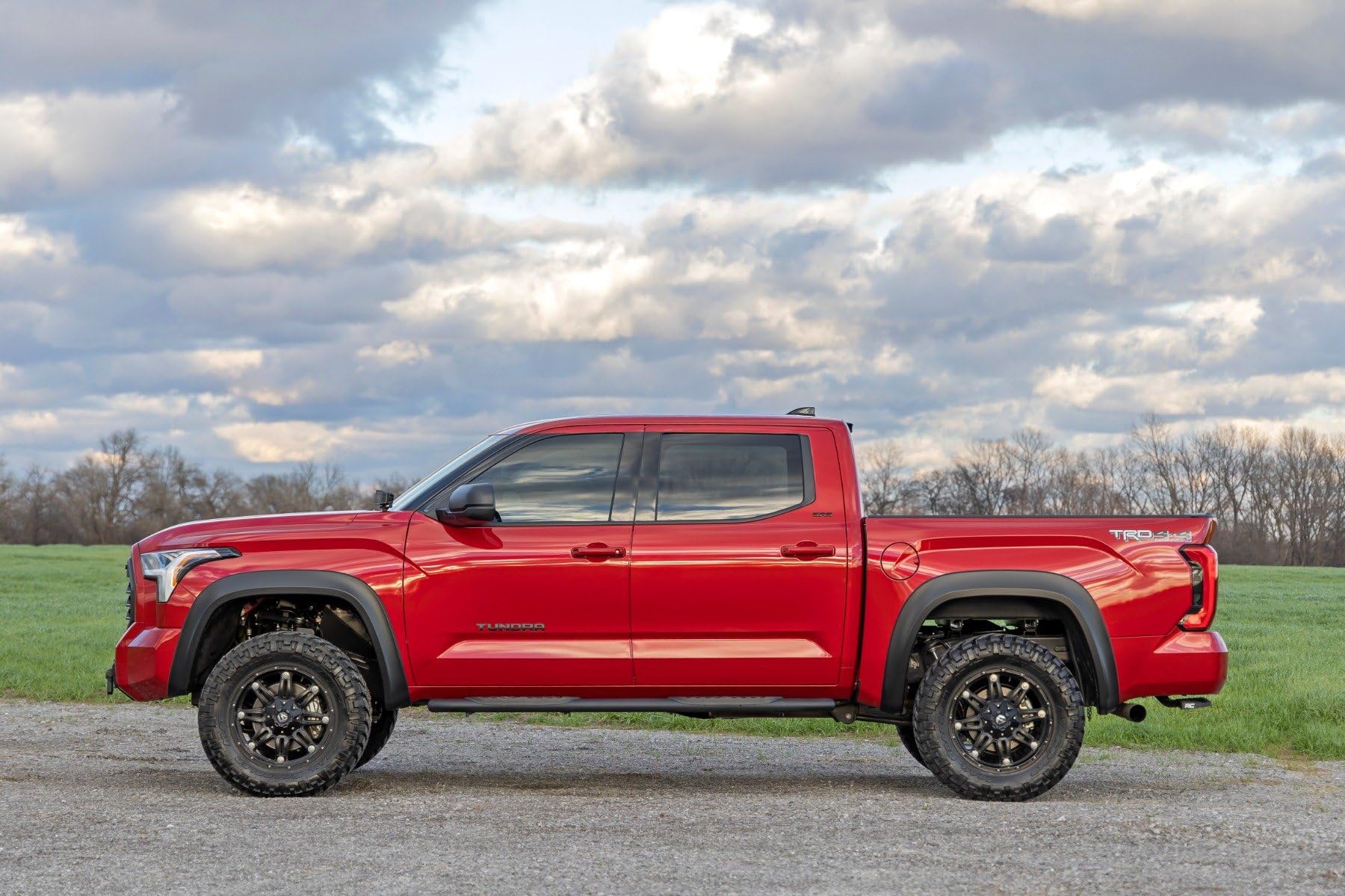Rough Country Fender Flares Sport for Toyota Tundra (2022-2025) - 6" Flare Height, Paintable Flat Black ABS, UV-Protected, No-Drill Install