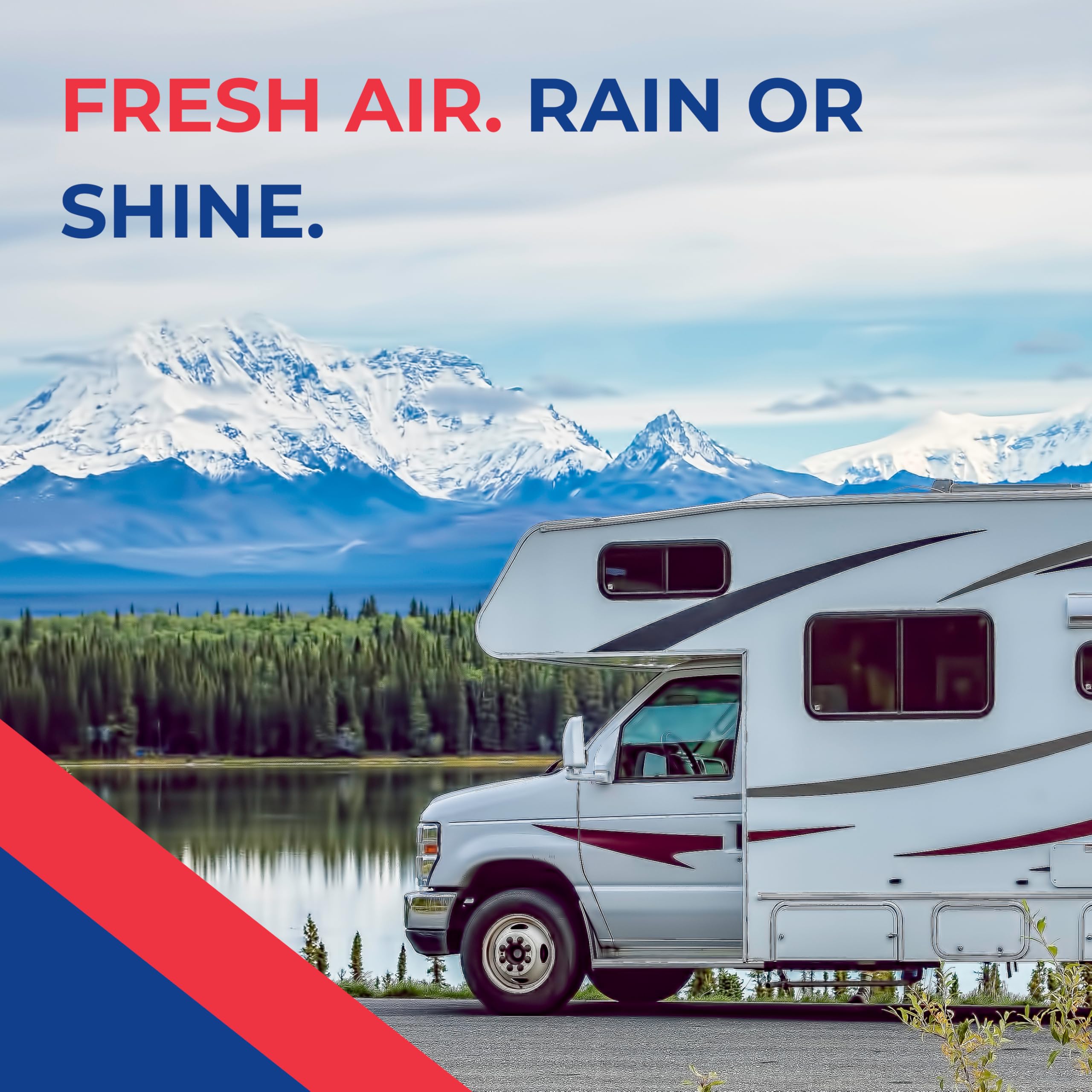 Maxxfan Deluxe MAXXAIR - All-In-One RV Vent, Shield & Fan; Built-In Rain Shield, 10 Speed Reversible Fan with Thermostat, Fits Standard 14"x14" Roof Openings, 12V Long Life Motor, White (00-05100K)