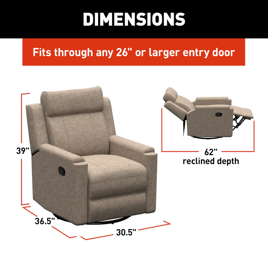 Dellmead THOMAS PAYNE Signature RV Swivel Glide Recliner with Easy Manual Recline, Swivel, Glide Functionalities, High-Density Foam - 2024044211