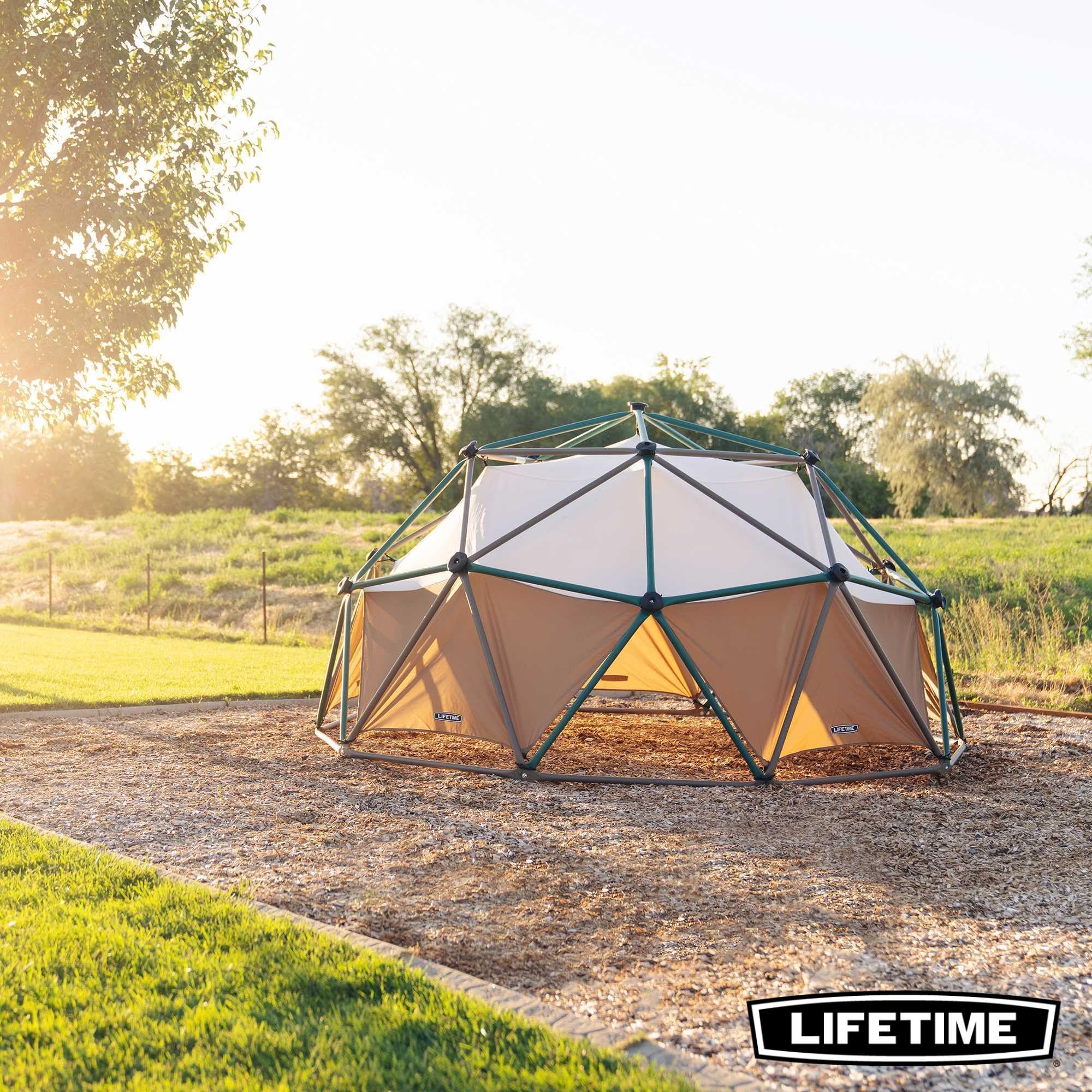 Geometric Dome Climber Lifetime with Attachable Canopy, Earth Tone, 10' Wide x 5' High, 60-Inch (90612)