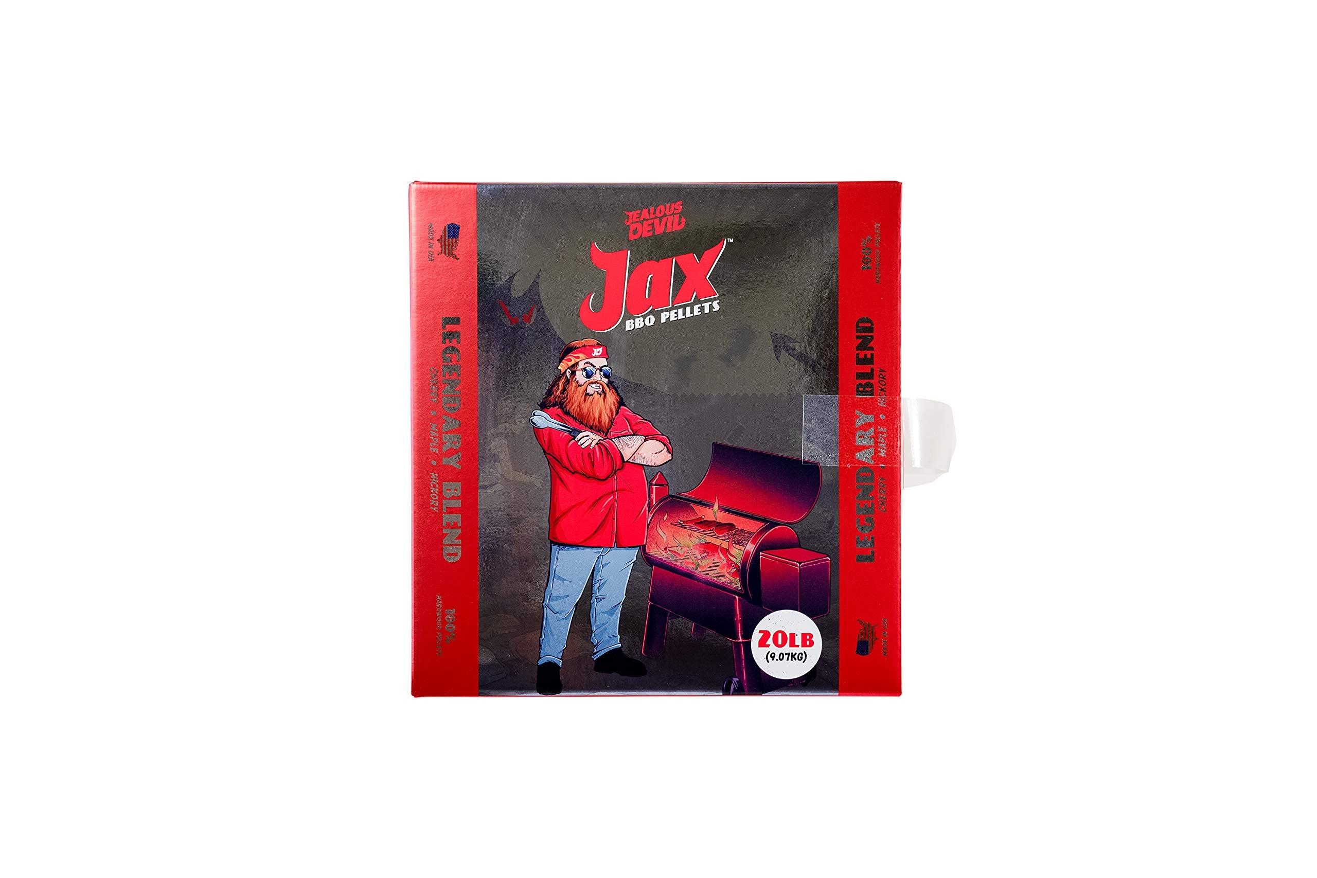 Jax Jealous Devil Legendary Blend BBQ Pellets, 20 lbs, Box
