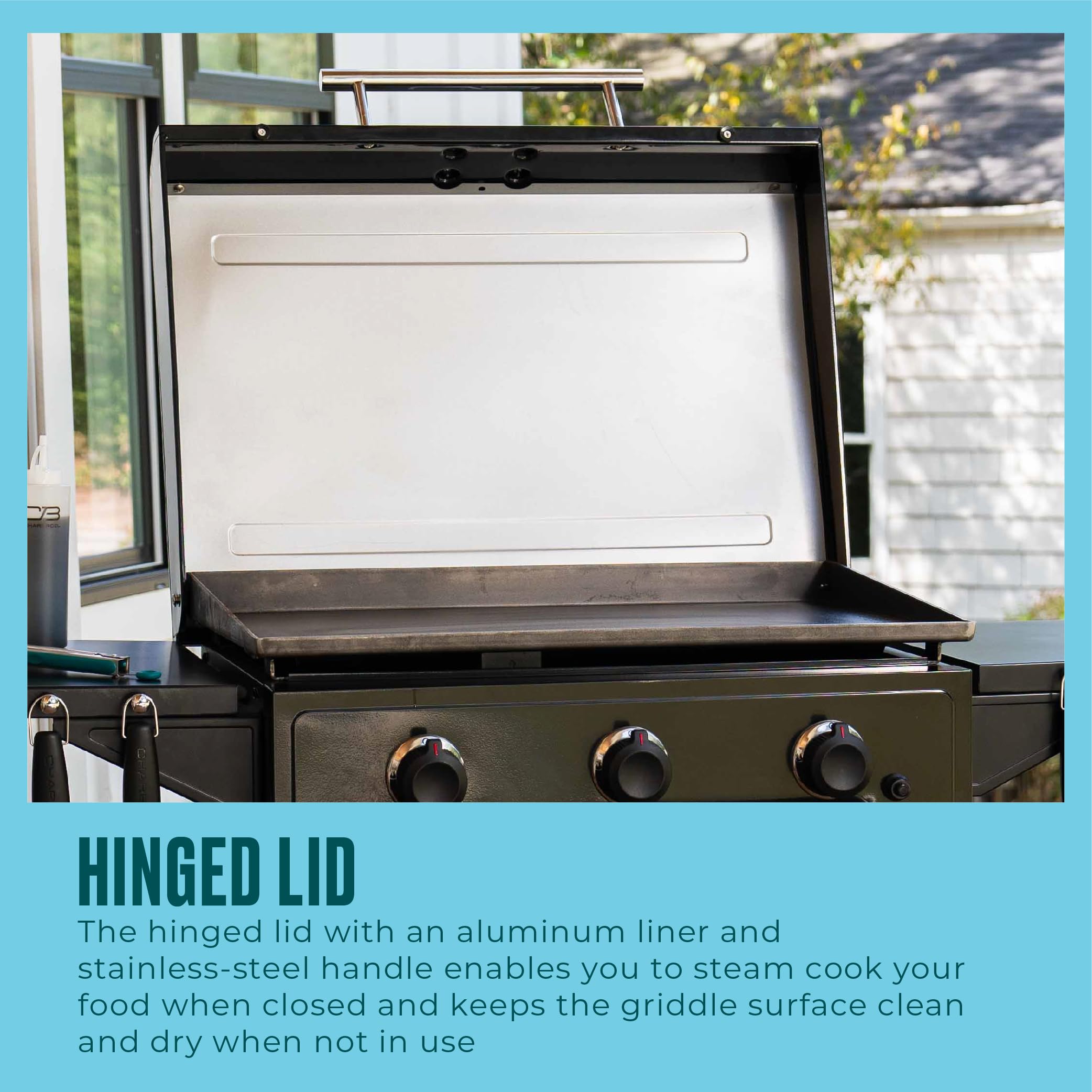 28" Charbroil XL Performance Series Propane Gas Griddle with Cart 3 Burner Flat Top Grill, Black - 463258924
